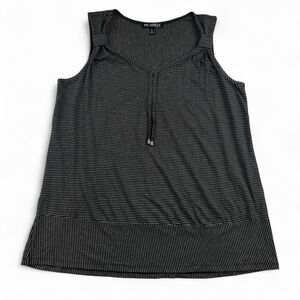Picadilly Women's Black White Stripe Tank Top | Size Large - Made in Canada